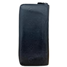 Louis Vuitton-Louis Vuitton Black Leather Long Wallet-Black
