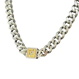 Fendi-Fendi Chain Necklace-Silvery,Golden