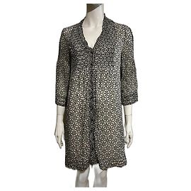 Diane Von Furstenberg Vestido de seda Layla da DvF em preto e branco Preto Branco