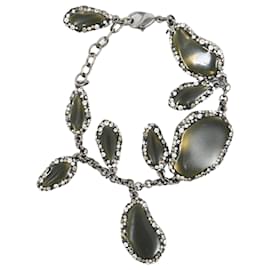 Swarovski-Bracelet en métal gris orné de cristaux Swarovski en strass-Gris