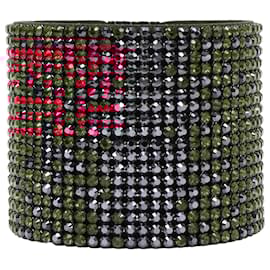 Swarovski-Bracelet large en suède rouge orné de strass Swarovski-Rouge