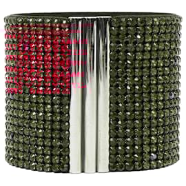 Swarovski-Bracelet large en suède rouge orné de strass Swarovski-Rouge