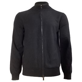 Gilet zippé Giorgio Armani en cachemire noir Noir