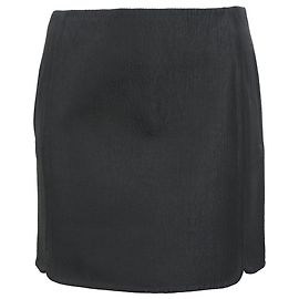 Gonna mini in seta nera con texture stropicciata Balenciaga Nero
