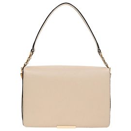 Bolsa de ombro com aba Victoria Beckham em couro creme Branco Cru