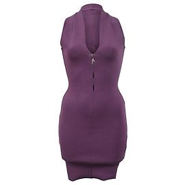 Vestido mini bodycon em viscose roxa com recortes de tricô de Alexander Wang Roxo