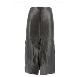 Autre Marque-NON SIGNE / UNSIGNED Skirts T.FR 34 Leather-Black