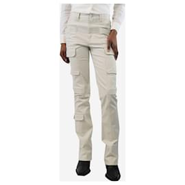 Isabel Marant-Ivory cotton twill trousers - size UK 8-Cream