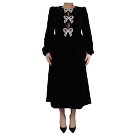 Autre Marque-Black Camille velvet midi dress - size UK 12-Black