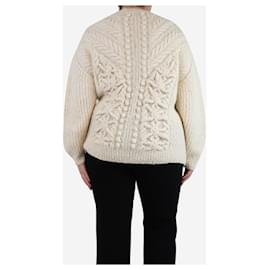 Ulla Johnson-Cream Osian cable-knit jumper - size L-Cream