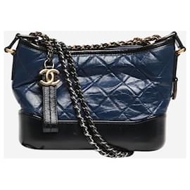 Chanel-Navy blue 2018 mini lambskin Gabrielle bag-Blue