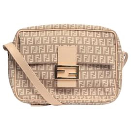 Fendi-Sac à épaule en toile Zucchino rose-Rose