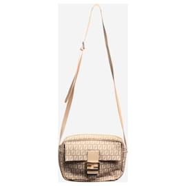 Fendi-Sac à épaule en toile Zucchino rose-Rose