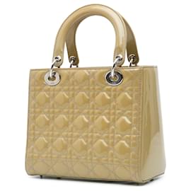Dior-Dior Brown Medium Patent Cannage Lady Dior-Brown,Caramel