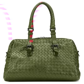 Bottega Veneta-Bottega Veneta Red Intrecciato Boston Bag-Red