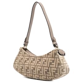 Fendi-Fendi Brown Zucca Chenille OLock Swing Satchel-Brown,Beige