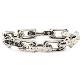 Louis Vuitton-Louis Vuitton Silver Silver Monogram Chain Link Bracelet-Silvery