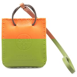 Hermès-Hermès Orange Milo Lambskin Shopping Bag Charm-Orange