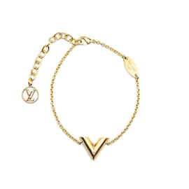 Louis Vuitton-Louis Vuitton Gold Gold Plated Essential V Bracelet-Golden