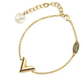 Louis Vuitton-Louis Vuitton Gold Gold Plated Essential V Bracelet-Golden