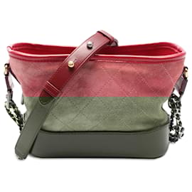 Chanel-Chanel Red Small Suede Gabrielle Crossbody-Red,Dark red