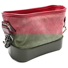 Chanel-Chanel Red Small Suede Gabrielle Crossbody-Red,Dark red