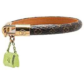 Louis Vuitton-Louis Vuitton Brown Monogram Twist Lock Bracelet-Brown