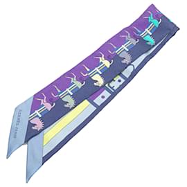 Hermès-Hermès Purple Rocabar Silk Twilly Scarf-Other
