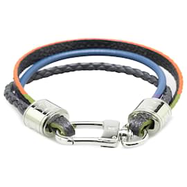 Louis Vuitton-Louis Vuitton Blue Damier Graphite LV Treble Bracelet-Blue,Navy blue