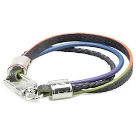 Louis Vuitton-Louis Vuitton Blue Damier Graphite LV Treble Bracelet-Blue,Navy blue