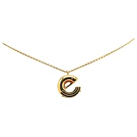 Louis Vuitton-Louis Vuitton Gold Gold Plated LV and Me Letter E Necklace-Golden