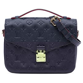 Louis Vuitton-Louis Vuitton Blue Monogram Empreinte Pochette Metis-Blue,Navy blue