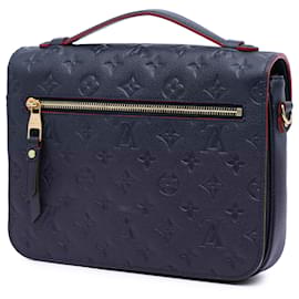 Louis Vuitton-Louis Vuitton Blue Monogram Empreinte Pochette Metis-Blue,Navy blue