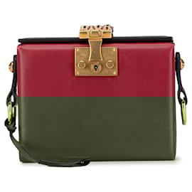 Dior-Dior Red Lambskin Dioraddict Lockbox Crossbody-Red