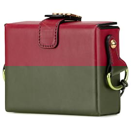 Dior-Dior Red Lambskin Dioraddict Lockbox Crossbody-Red