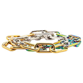 Louis Vuitton-Louis Vuitton Gold Monogram Multicolor Collier Signature Chain Necklace-Other