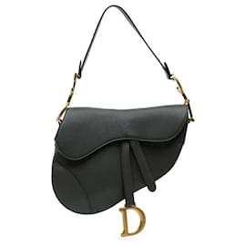 Dior-Dior Black Leather Saddle Bag-Black