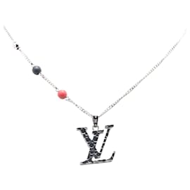 Louis Vuitton-Louis Vuitton Silver Yayoi Kusama Silver Plated LV Iconic Infinity Dots Pendant Necklace-Silvery