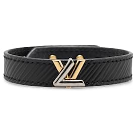 Louis Vuitton-Louis Vuitton Black Epi Bicolor LV Twist It Bracelet-Black