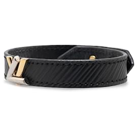 Louis Vuitton-Louis Vuitton Black Epi Bicolor LV Twist It Bracelet-Black