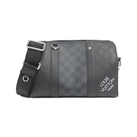 Louis Vuitton-Louis Vuitton Damier Squared City Keepall N40452 Shoulder Bag-Black,Damier ebene