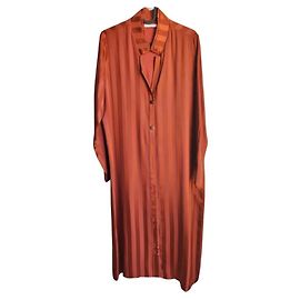 Autre Marque Seidenhemdkleid in Orange Orange