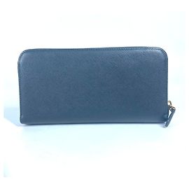 Prada Saffiano Leather Long Wallet Black