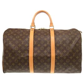Louis Vuitton-Louis Vuitton Keepall 50 Monogram Boston Bag-Brown,Monogram