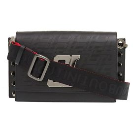Borsa a spalla in pelle CL Wall Strap di Christian Louboutin Nero Rosso