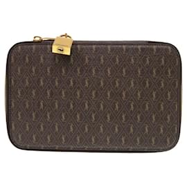 Yves Saint Laurent Monogram Canvas Jewelry Case Brown