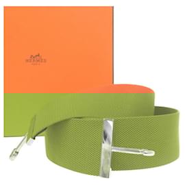 Hermès-Hermes Hook Belt Waist Nylon Metal Orange-Silvery,Orange
