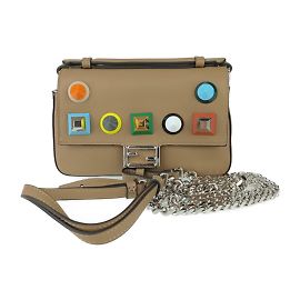 Fendi Double Micro Baguette Schultertasche Braun
