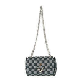 Borsa a Spalla Damier Twist BB di Louis Vuitton Nero Bianco