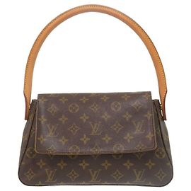 Sac à main Mini Looping Monogram Louis Vuitton Marron Monogramme
